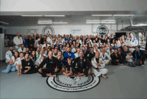 How to make friends in San Diego – group photo of Jiu Jitsu academy with over 100 members